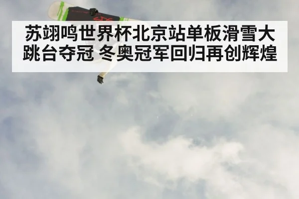 苏翊鸣世界杯北京站单板滑雪大跳台夺冠 冬奥冠军回归再创辉煌